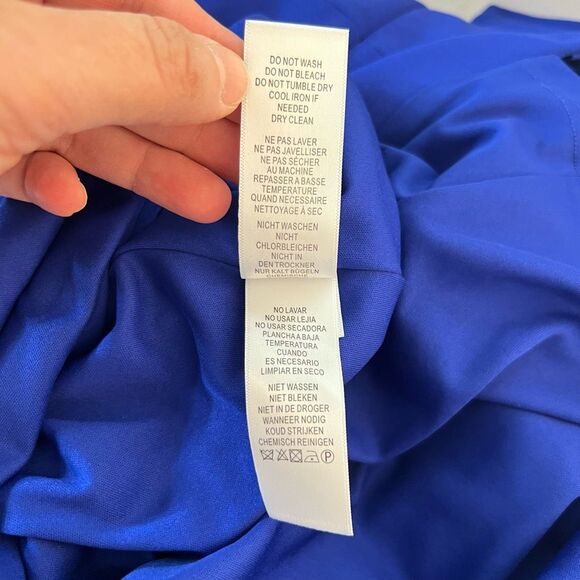 Aiden Mattox royal blue off the shoulder side slit sheath dress size 2 - Picture 12 of 14